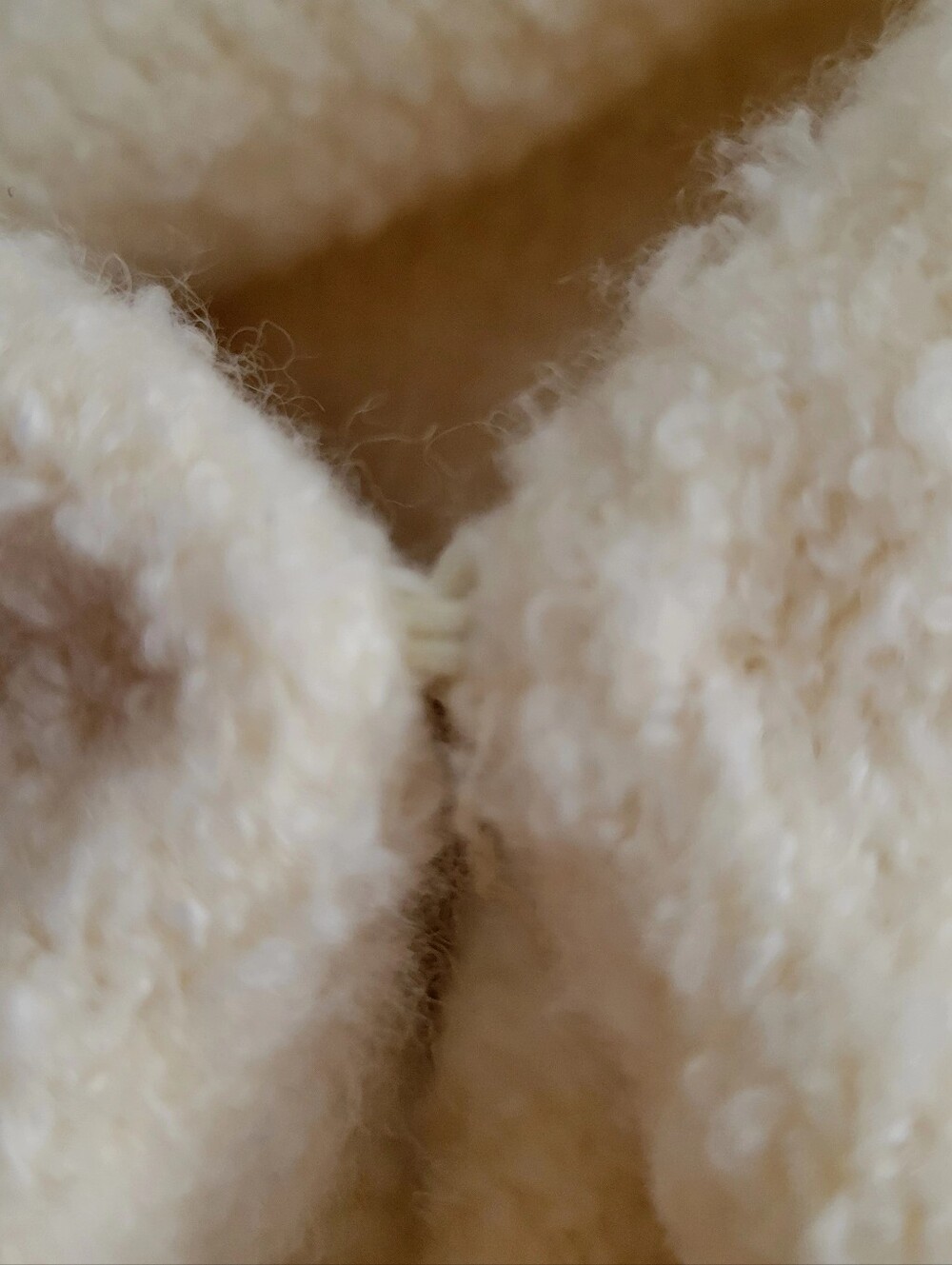 Moda International Cream Wool Blend Ruffle Collar Cardigan Women's Medium - Picture 5 of 7